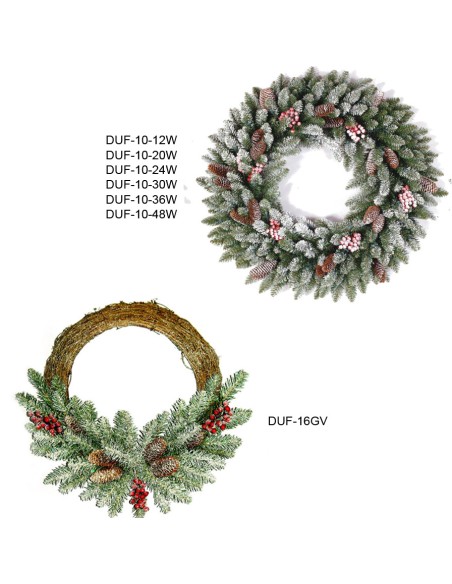 DUNHILL FIR SNOWY WREATHS CON PIGNE BACCHE E NEVE