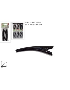 47707 PINZA PER CAPELLI NERA 2pz.