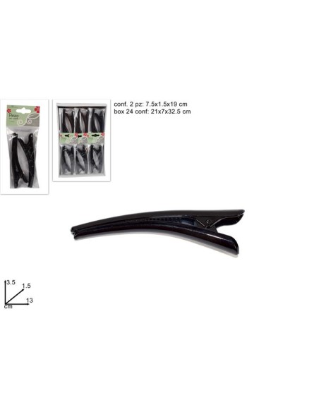 47707 PINZA PER CAPELLI NERA 2pz.