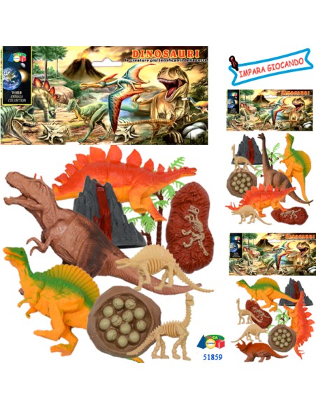 51859 BUSTA DINOSAURI C/VULCANO
